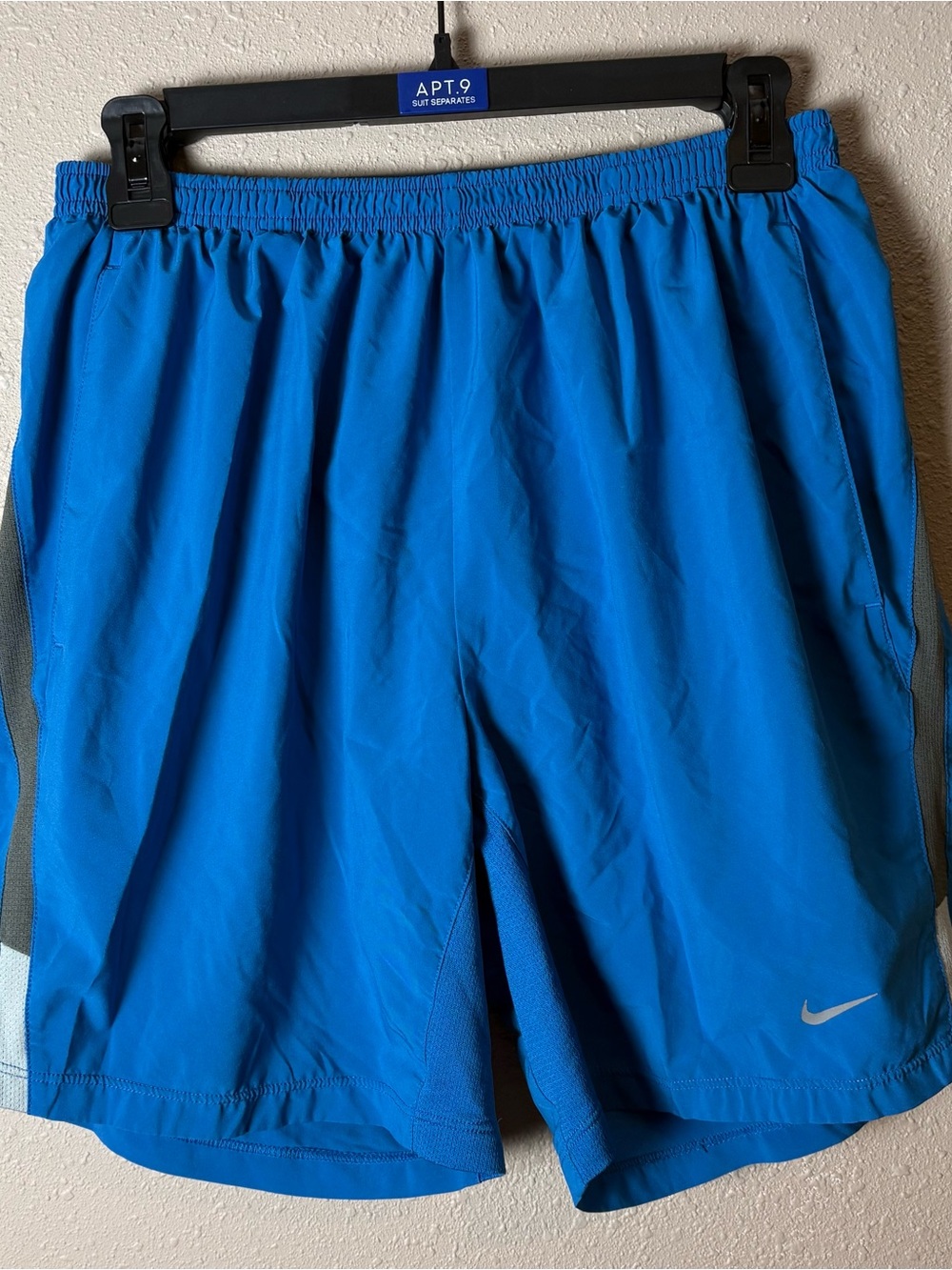 Nike Men’s Bright Blue Athletic Shorts with Reflective Swoosh